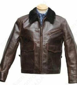 Aero Leather 1950's Half Belt De-luxe Fur Collar