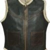 Aero Leather Black Shearling "Outlaw" Vest 2 Aero Leather Black Shearling "Outlaw" Vest -Bison Trading Shop aero blackshearling vest 1