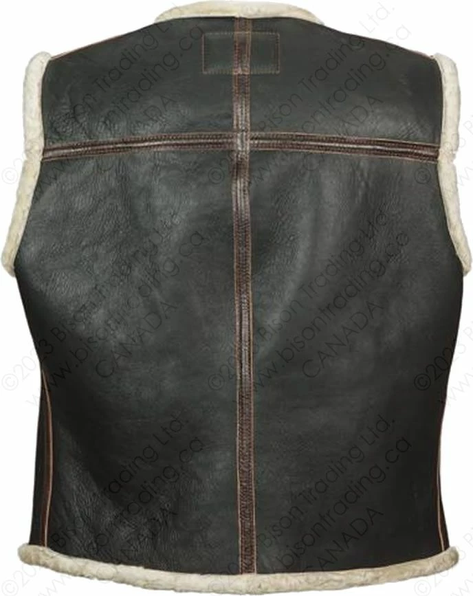 Aero Leather Black Shearling "Outlaw" Vest 4 Aero Leather Black Shearling "Outlaw" Vest - Image 2