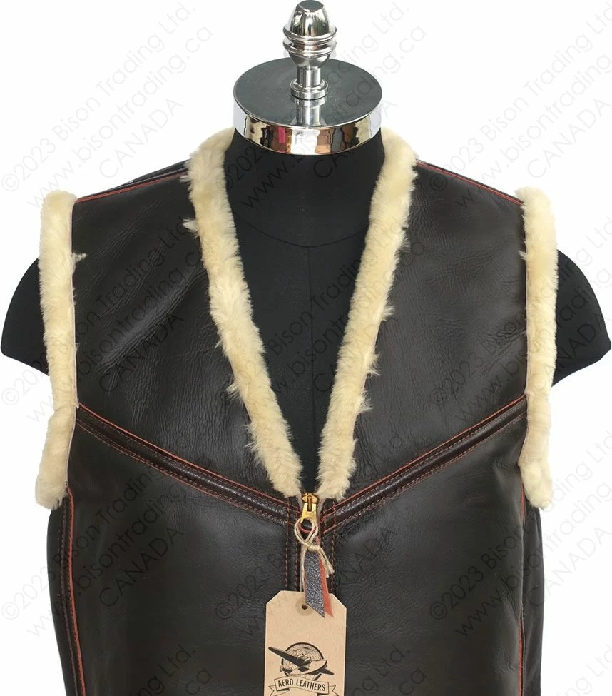 Aero Leather USAAF Type C-3 Winter Flight Vest Seal 7 Aero Leather USAAF Type C-3 Winter Flight Vest Seal - Image 5