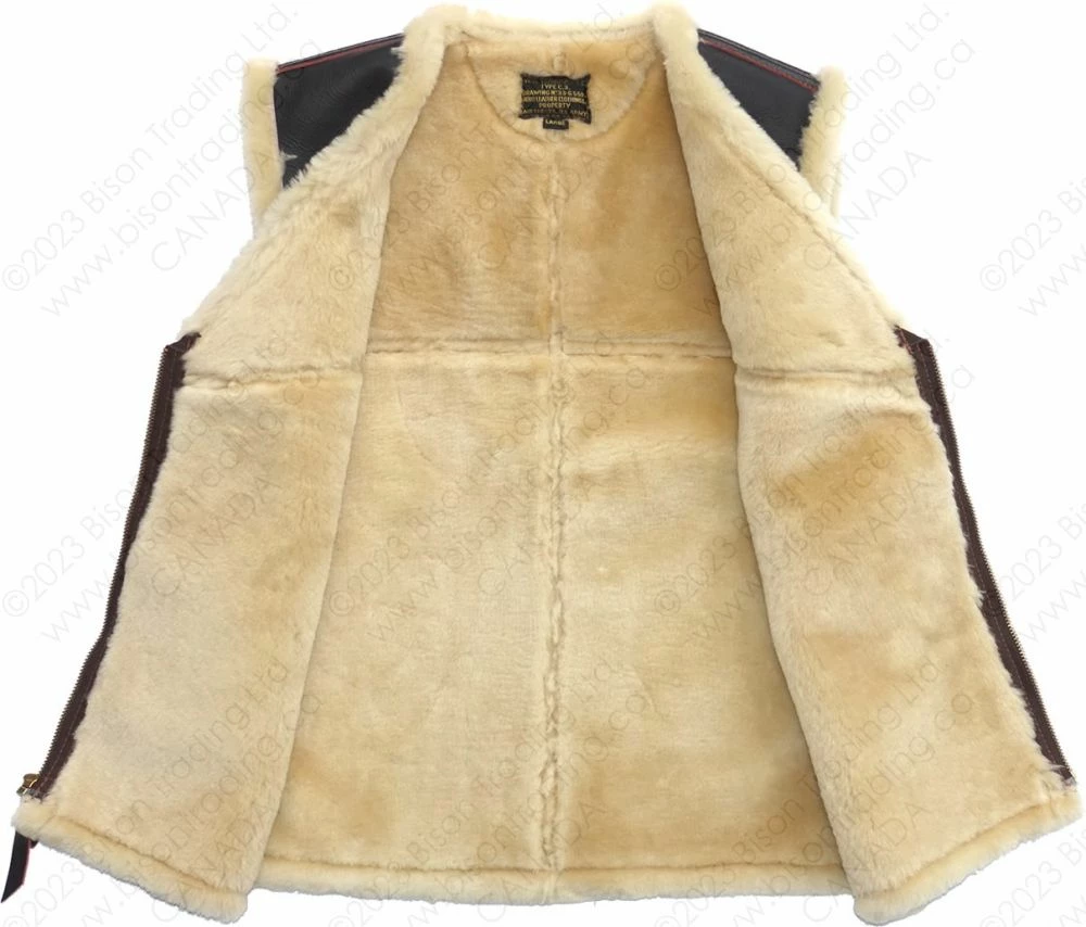 Aero Leather USAAF Type C-3 Winter Flight Vest Seal 9 Aero Leather USAAF Type C-3 Winter Flight Vest Seal - Image 7