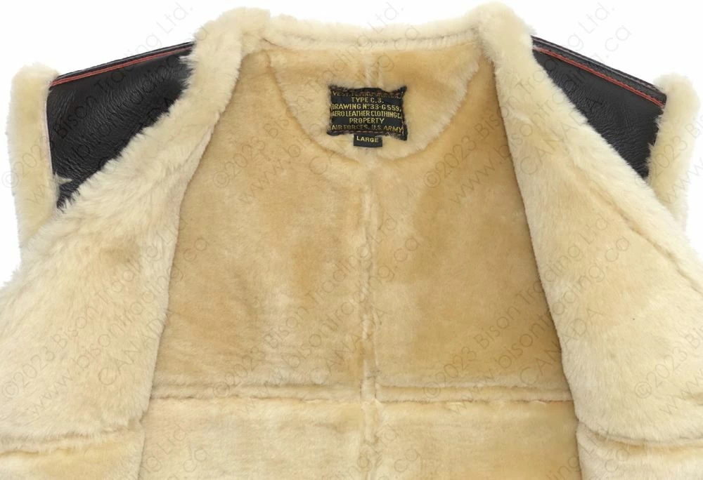 Aero Leather USAAF Type C-3 Winter Flight Vest Seal 11 Aero Leather USAAF Type C-3 Winter Flight Vest Seal - Image 9
