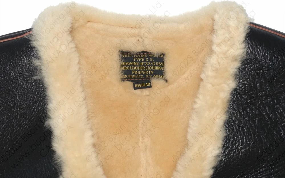 Aero Leather USAAF Type C-3 Winter Flight Vest Seal 17 Aero Leather USAAF Type C-3 Winter Flight Vest Seal - Image 15