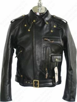 Aero Leather Type J-106 Motorcycle Jacket 28 Aero Leather Type J-106 Motorcycle Jacket -Bison Trading Shop aero j106 cxfqhh blk 40 17