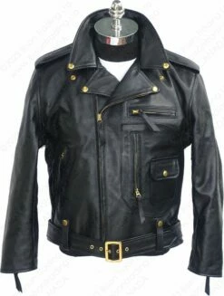 Aero Leather Type J-106 Motorcycle Jacket 40 Aero Leather Type J-106 Motorcycle Jacket -Bison Trading Shop aero j106 vicenzablack 40 15