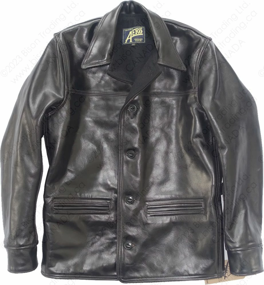 Special Sale: Aero Leather Premier Range 1920s Work Coat - Horween CX Steerhide Black Size 40 8 Special Sale: Aero Leather Premier Range 1920s Work Coat - Horween CX Steerhide Black Size 40 - Image 6