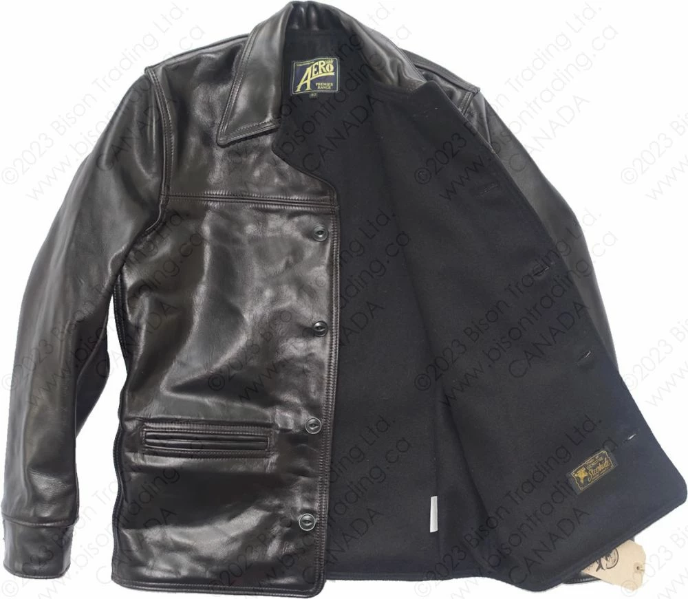 Special Sale: Aero Leather Premier Range 1920s Work Coat - Horween CX Steerhide Black Size 40 9 Special Sale: Aero Leather Premier Range 1920s Work Coat - Horween CX Steerhide Black Size 40 - Image 7