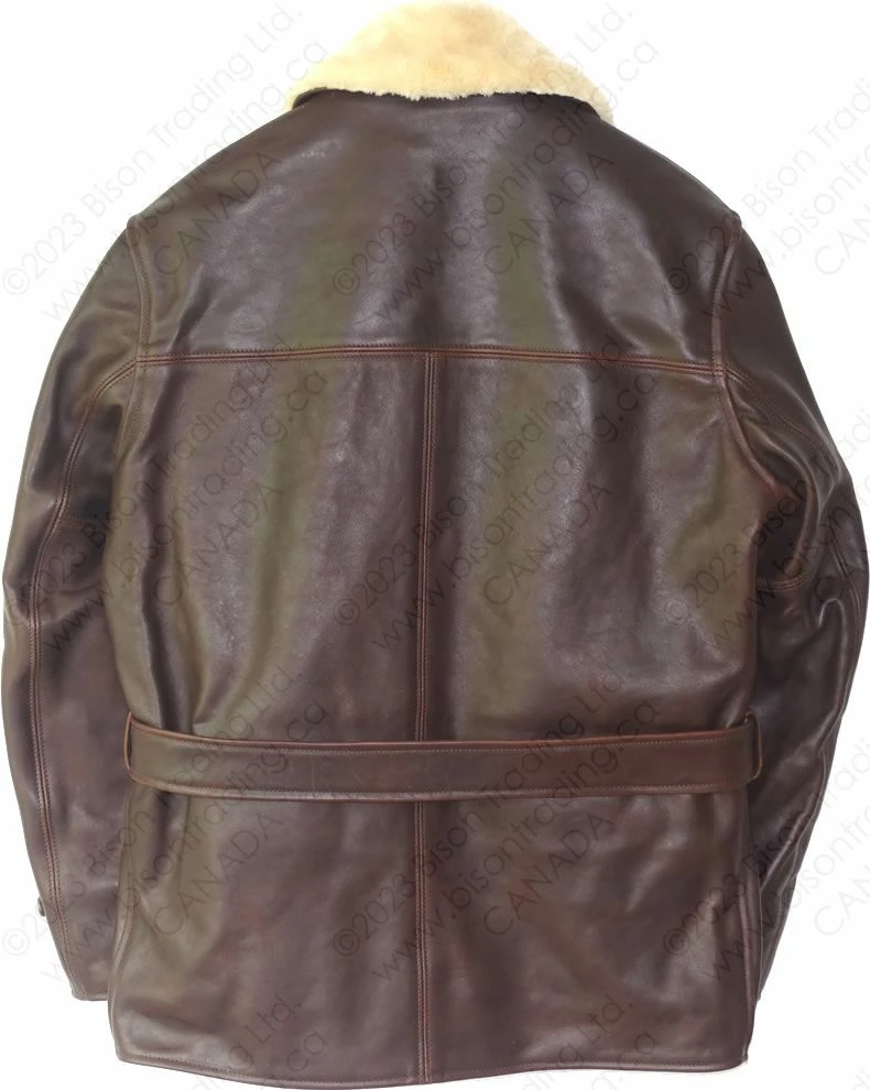 Aero Leather Shawl Collar Barnstormer With Sheepskin Lining 6 Aero Leather Shawl Collar Barnstormer With Sheepskin Lining - Image 4