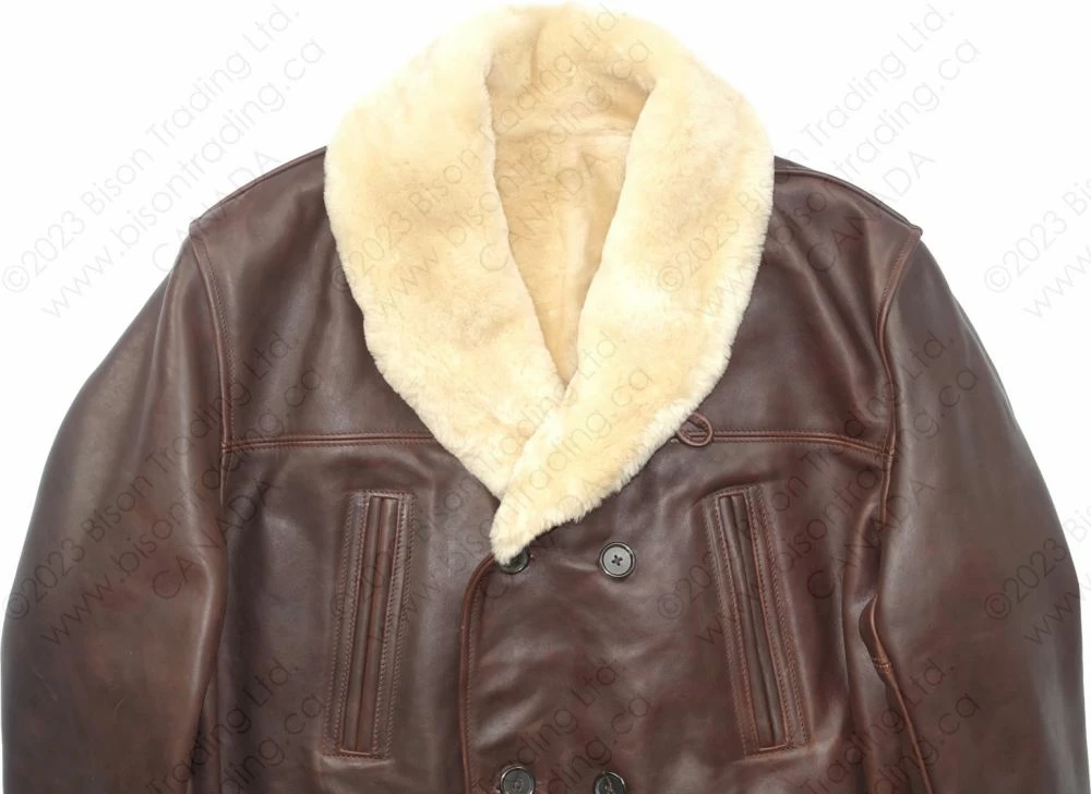 Aero Leather Shawl Collar Barnstormer With Sheepskin Lining 13 Aero Leather Shawl Collar Barnstormer With Sheepskin Lining - Image 11