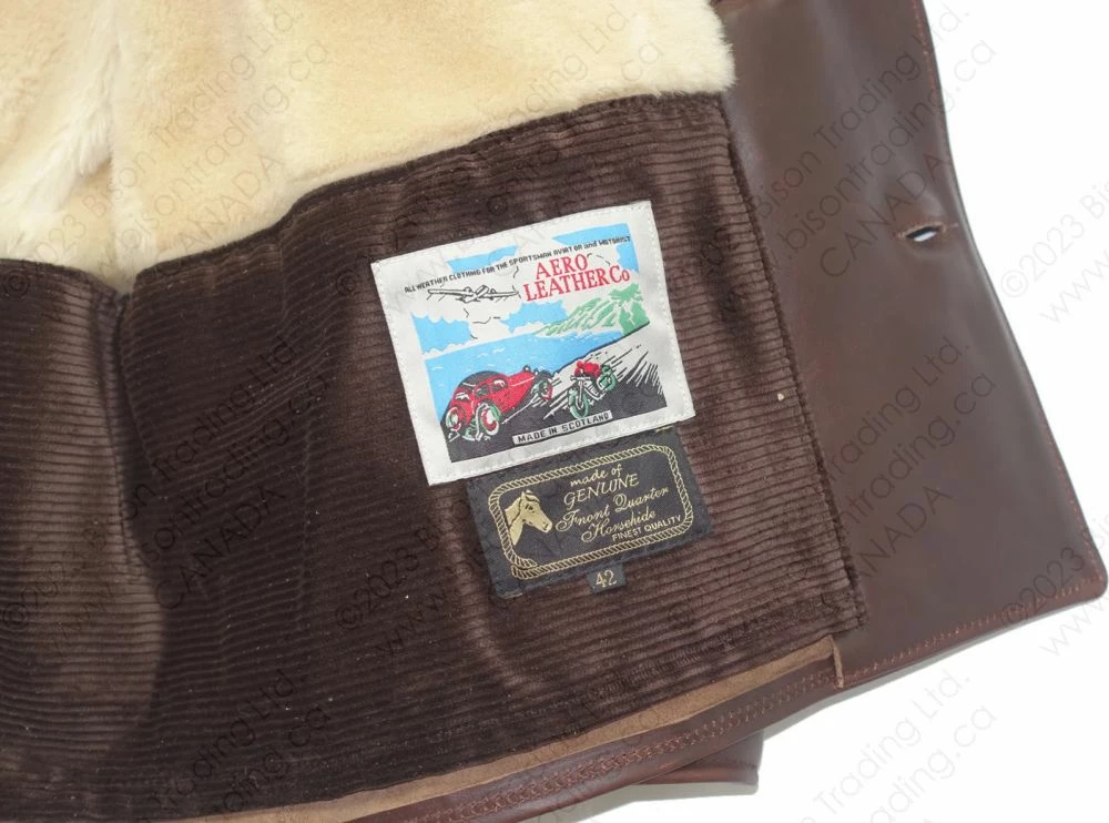 Aero Leather Shawl Collar Barnstormer With Sheepskin Lining 20 Aero Leather Shawl Collar Barnstormer With Sheepskin Lining - Image 18