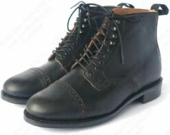 Aero Leather 1920s Style Black "Town" Boots Danite Sole - HORWEEN Leather