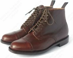 Aero Leather 1920s Style Brown "Town" Boots Danite Sole - HORWEEN Leather
