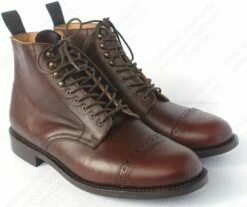Aero Leather 1920s Style Brown "Town" Boots Danite Sole - HORWEEN Leather 15 Aero Leather 1920s Style Brown "Town" Boots Danite Sole - HORWEEN Leather -Bison Trading Shop aero town danite brown 17