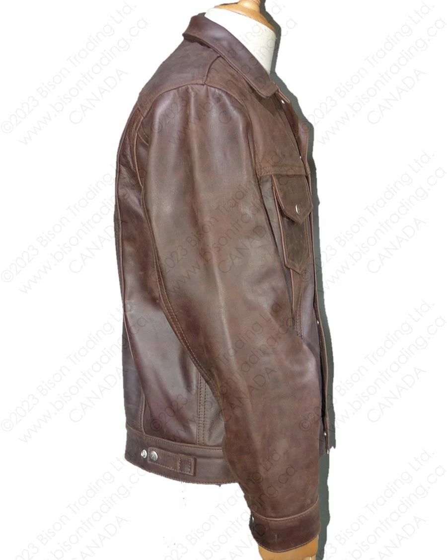 Aero Leather 1960s Type 3 Leather Jean Jacket 6 Aero Leather 1960s Type 3 Leather Jean Jacket - Image 4
