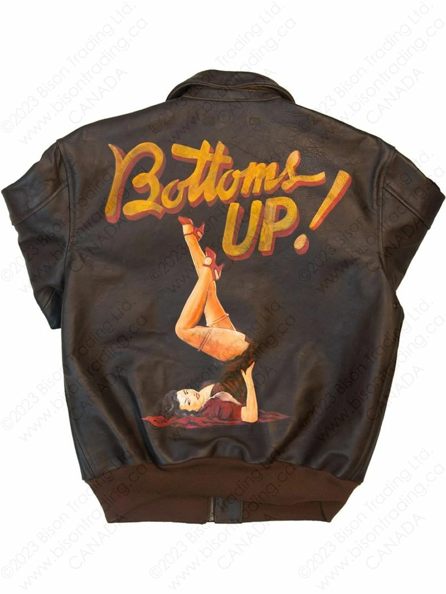 Cockpit USA 40th Anniversary Bottoms Up A-2 Pinup Jacket Z21T008 8 Cockpit USA 40th Anniversary Bottoms Up A-2 Pinup Jacket Z21T008 - Image 6