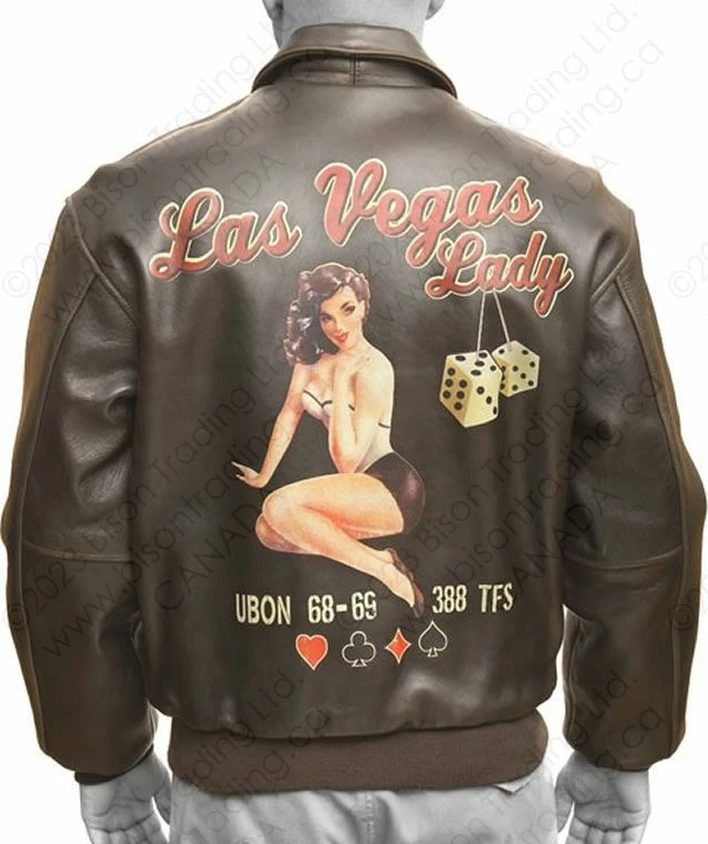 Cockpit USA Las Vegas Lady Pinup A-2 Jacket Z21A002 3 Cockpit USA Las Vegas Lady Pinup A-2 Jacket Z21A002