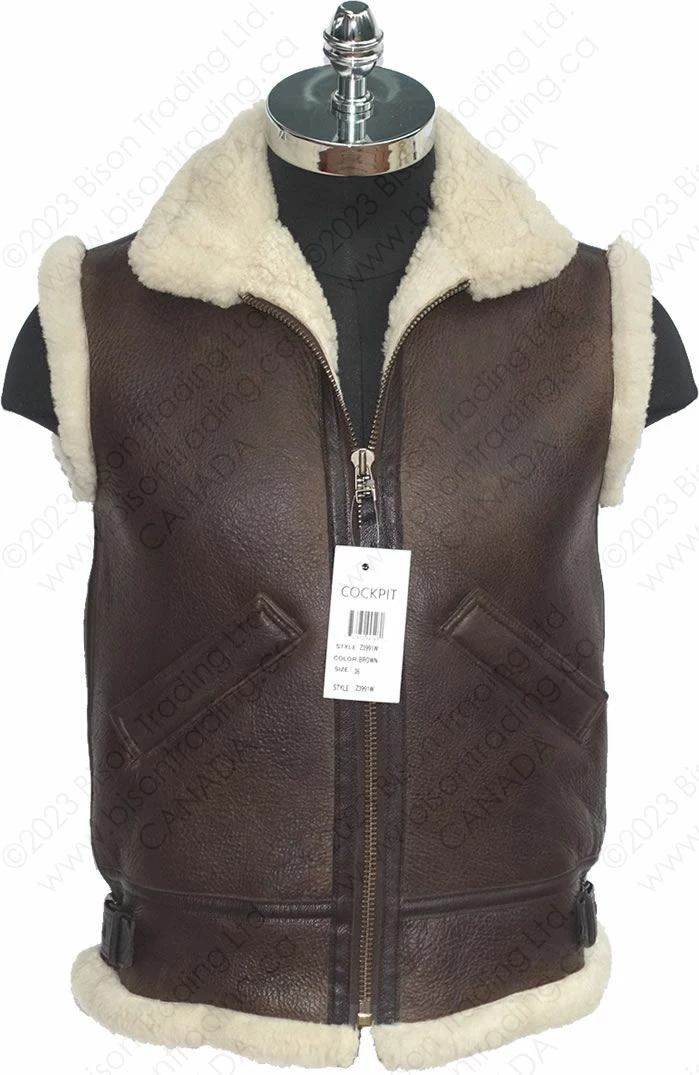 Cockpit USA B-3 Sheepskin Vest Z3991 5 Cockpit USA B-3 Sheepskin Vest Z3991 - Image 3