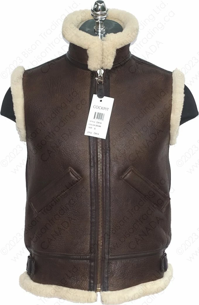 Cockpit USA B-3 Sheepskin Vest Z3991 9 Cockpit USA B-3 Sheepskin Vest Z3991 - Image 7