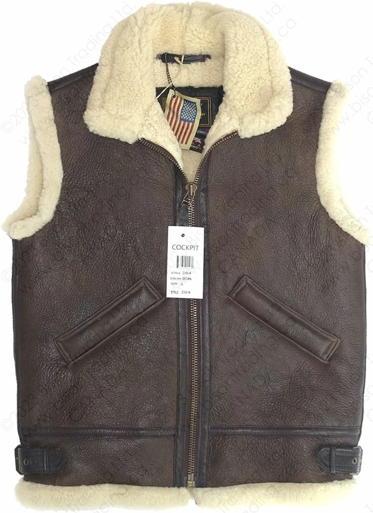 Cockpit USA B-3 Sheepskin Vest Z3991 11 Cockpit USA B-3 Sheepskin Vest Z3991 - Image 9