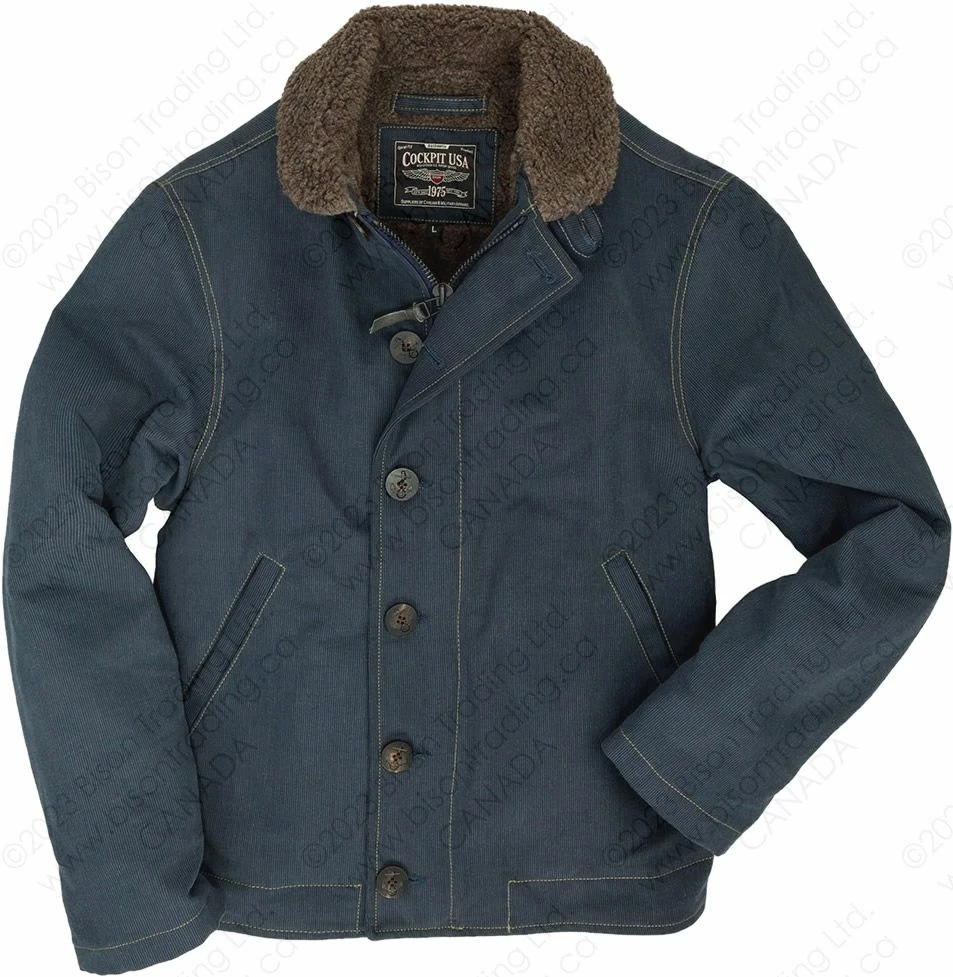 Cockpit USA N1 Bedford Cord Navy Jacket Z26X031 19 Cockpit USA N1 Bedford Cord Navy Jacket Z26X031 - Image 17
