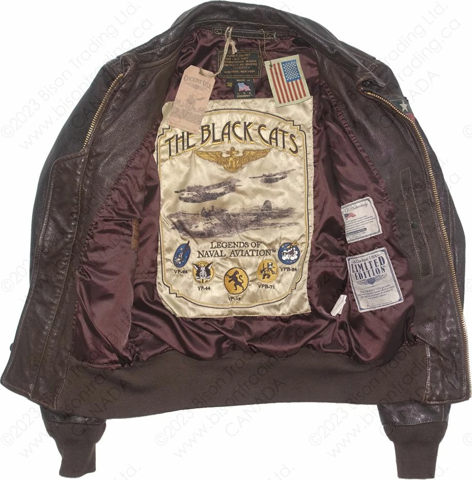 Cockpit USA Black Eagle USN G-1 Flight Jacket Z21X007 8 Cockpit USA Black Eagle USN G-1 Flight Jacket Z21X007 - Image 6