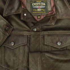 Cockpit USA Calfskin Leather Jean Jacket Z21X003 29 Cockpit USA Calfskin Leather Jean Jacket Z21X003 -Bison Trading Shop cockpit calfskin jean 8