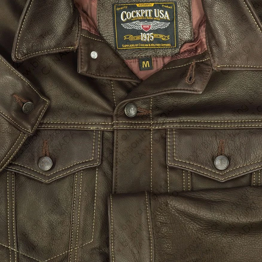 Cockpit USA Calfskin Leather Jean Jacket Z21X003 10 Cockpit USA Calfskin Leather Jean Jacket Z21X003 - Image 8