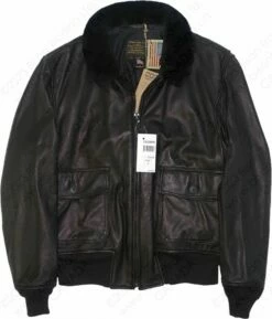 Cockpit USA Black Leather G-1 Military Spec Jacket Z21E013