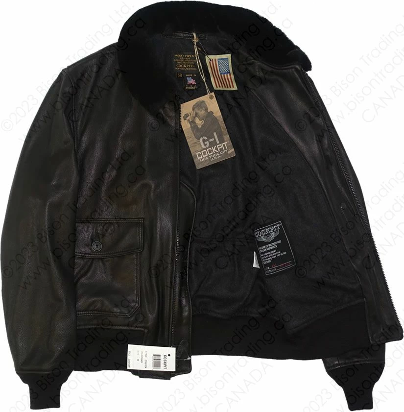 Cockpit USA Black Leather G-1 Military Spec Jacket Z21E013 5 Cockpit USA Black Leather G-1 Military Spec Jacket Z21E013 - Image 3