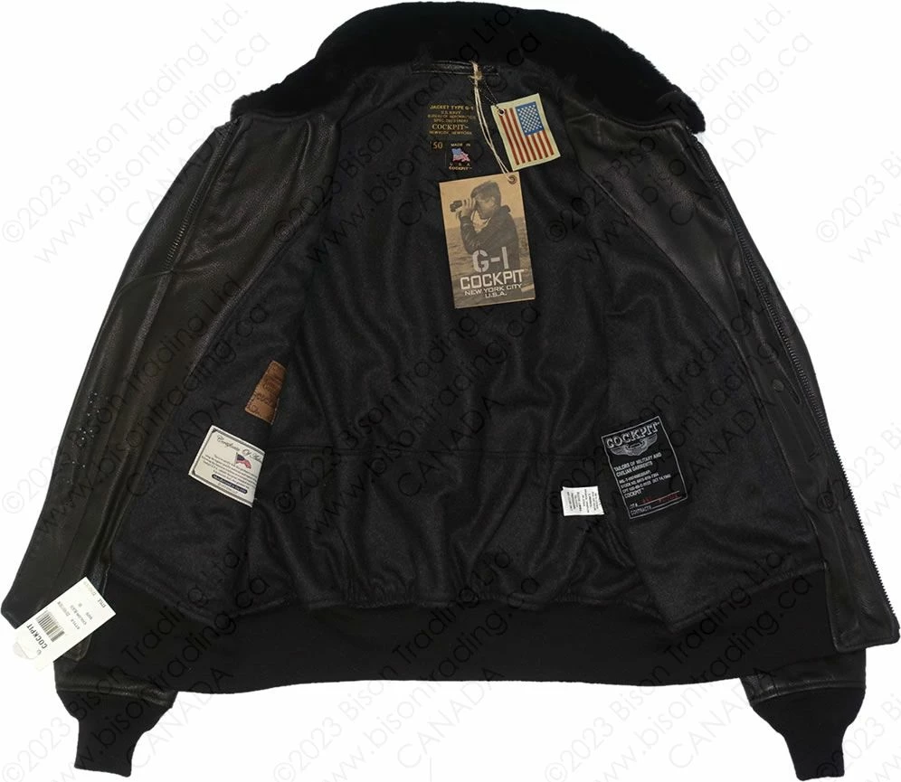 Cockpit USA Black Leather G-1 Military Spec Jacket Z21E013 6 Cockpit USA Black Leather G-1 Military Spec Jacket Z21E013 - Image 4