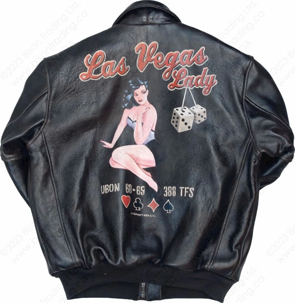 Cockpit USA Las Vegas Lady Pinup A-2 Jacket Z21A002 5 Cockpit USA Las Vegas Lady Pinup A-2 Jacket Z21A002 - Image 3