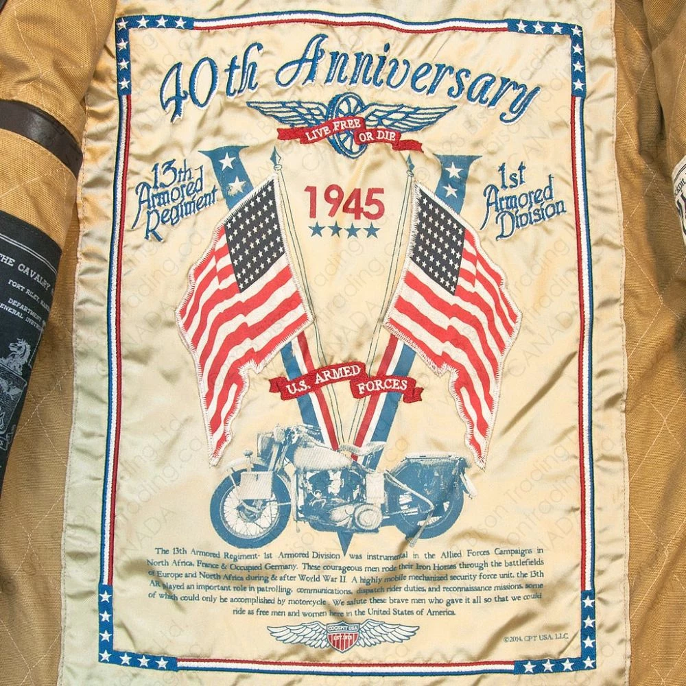 Cockpit USA Division Commander’s Leather Tanker Jacket Z21U020 8 Cockpit USA Division Commander’s Leather Tanker Jacket Z21U020 - Image 6