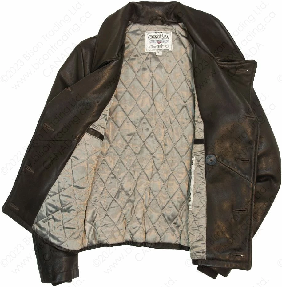 Cockpit USA Naval Short Leather Peacoat Z21U025 5 Cockpit USA Naval Short Leather Peacoat Z21U025 - Image 3
