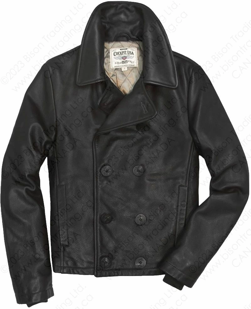 Cockpit USA Naval Short Leather Peacoat Z21U025 4 Cockpit USA Naval Short Leather Peacoat Z21U025 - Image 2