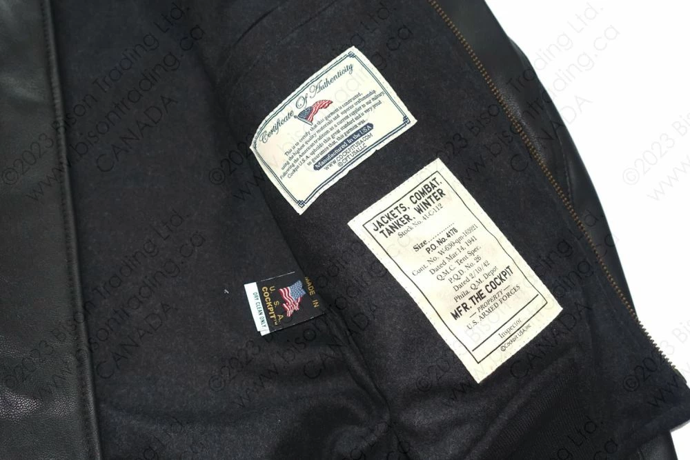 Cockpit USA Leather Tanker Jacket Z21E012 14 Cockpit USA Leather Tanker Jacket Z21E012 - Image 12