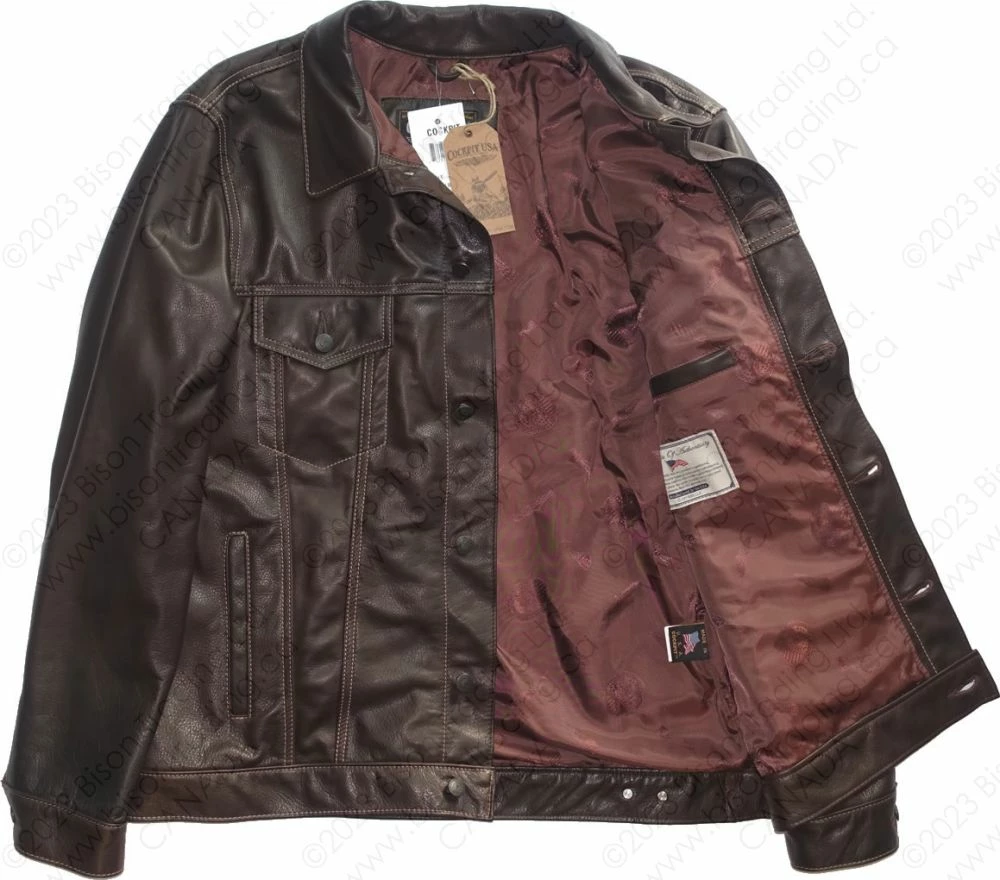 Cockpit USA Calfskin Leather Jean Jacket Z21X003 20 Cockpit USA Calfskin Leather Jean Jacket Z21X003 - Image 18