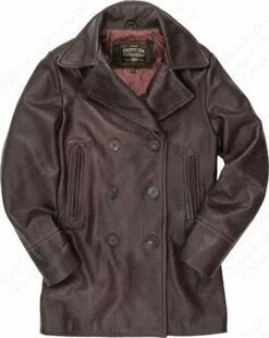Cockpit USA Leather Pea Coat Z21V030