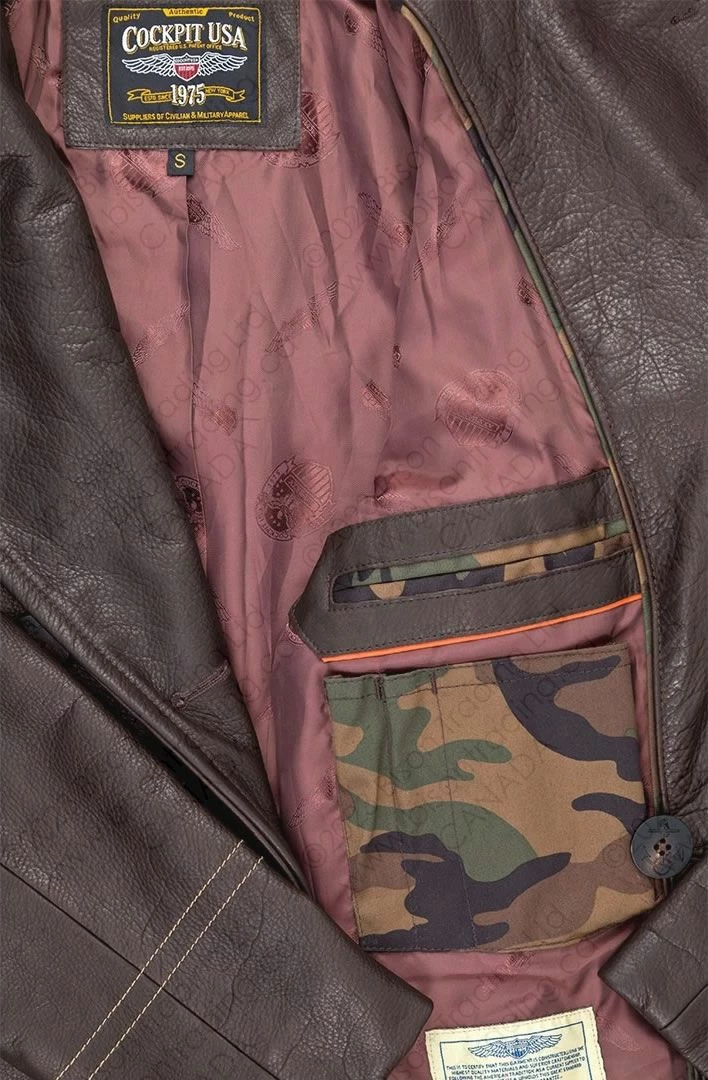 Cockpit USA Leather Pea Coat Z21V030 7 Cockpit USA Leather Pea Coat Z21V030 - Image 5