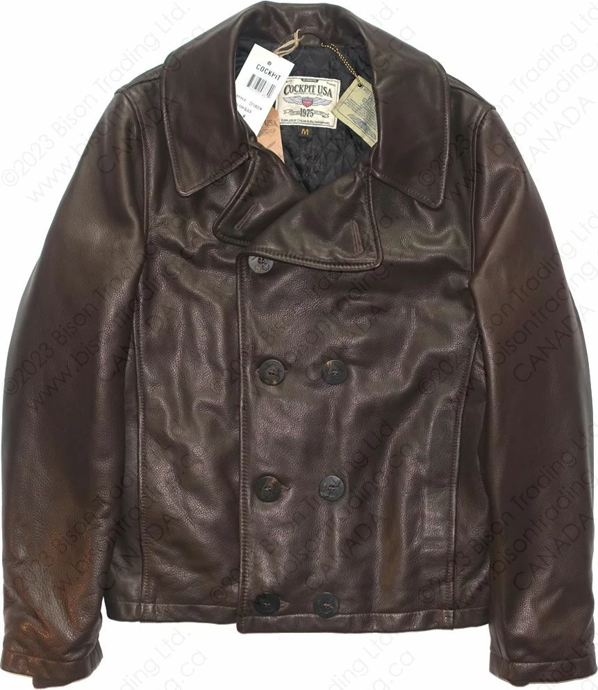 Cockpit USA Naval Short Leather Peacoat Z21U025 9 Cockpit USA Naval Short Leather Peacoat Z21U025 - Image 7