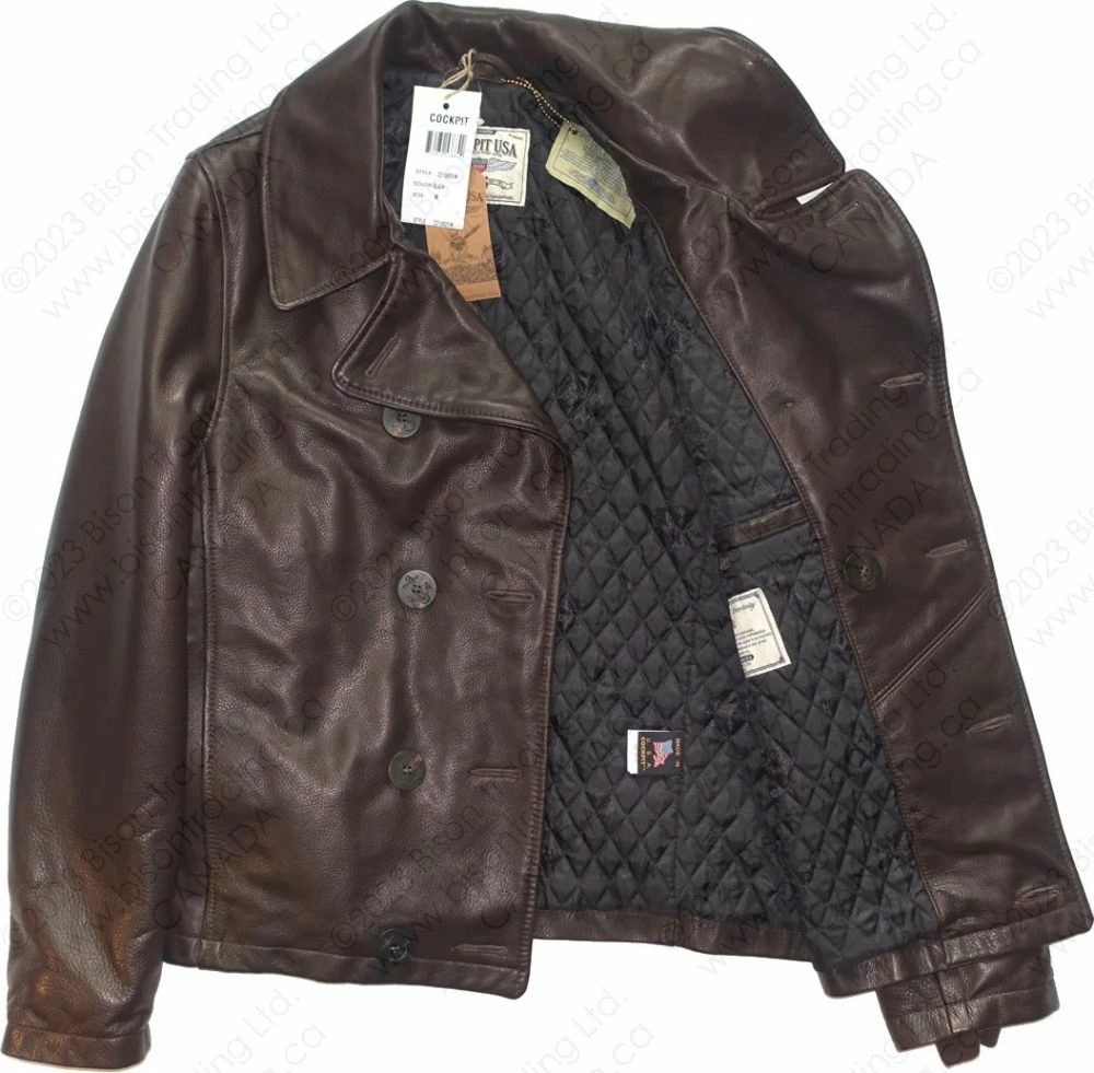 Cockpit USA Naval Short Leather Peacoat Z21U025 10 Cockpit USA Naval Short Leather Peacoat Z21U025 - Image 8