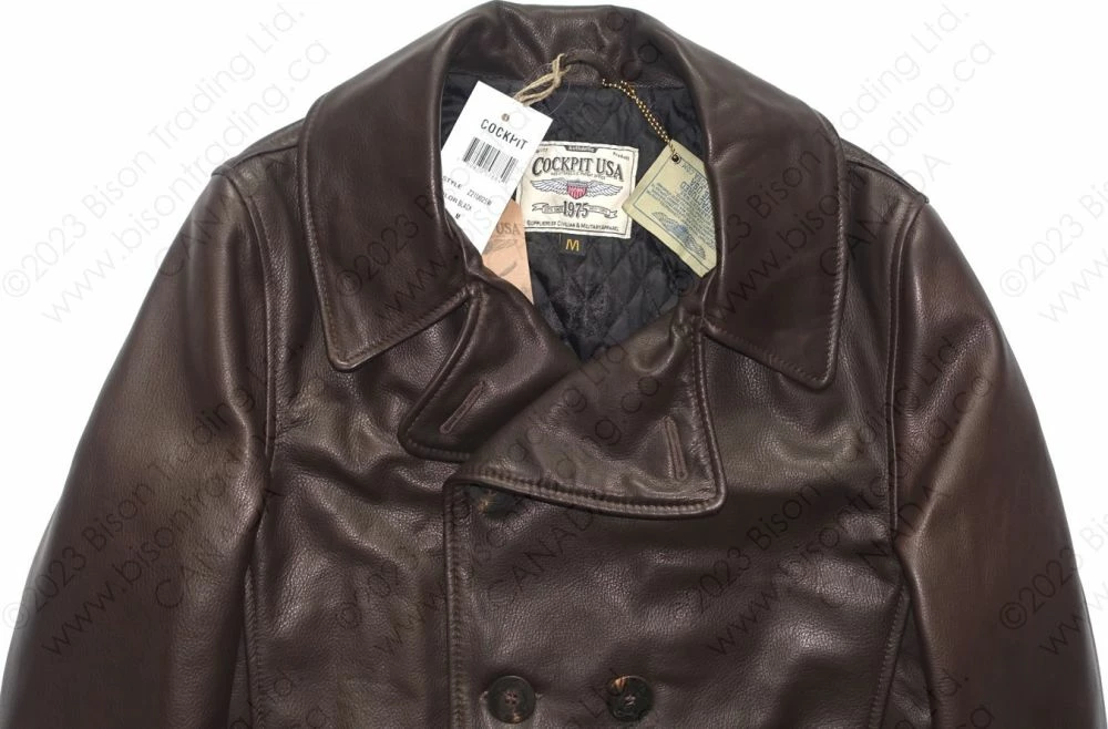 Cockpit USA Naval Short Leather Peacoat Z21U025 14 Cockpit USA Naval Short Leather Peacoat Z21U025 - Image 12