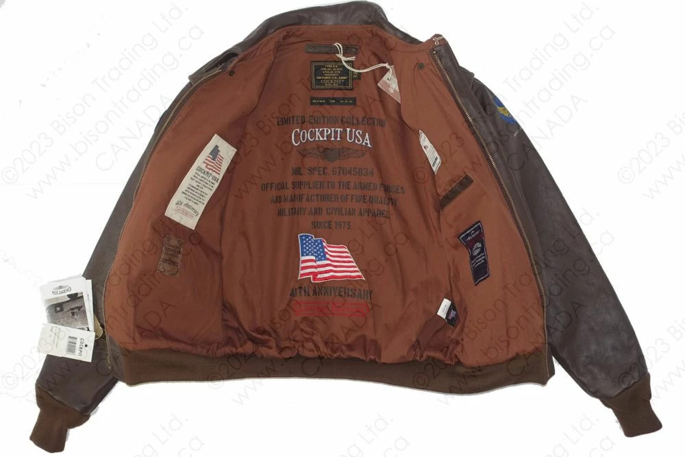 Cockpit USA 40th Anniversary Bottoms Up A-2 Pinup Jacket Z21T008 6 Cockpit USA 40th Anniversary Bottoms Up A-2 Pinup Jacket Z21T008 - Image 4