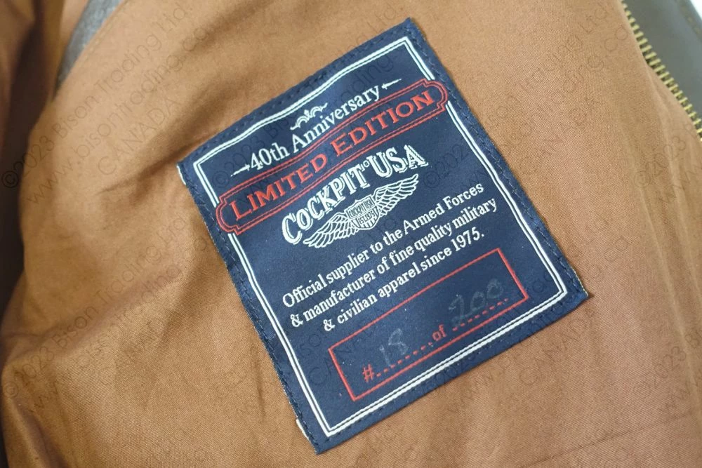 Cockpit USA 40th Anniversary Bottoms Up A-2 Pinup Jacket Z21T008 12 Cockpit USA 40th Anniversary Bottoms Up A-2 Pinup Jacket Z21T008 - Image 10