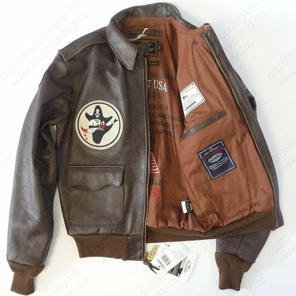 Cockpit USA 40th Anniversary Bottoms Up A-2 Pinup Jacket Z21T008 5 Cockpit USA 40th Anniversary Bottoms Up A-2 Pinup Jacket Z21T008 - Image 3