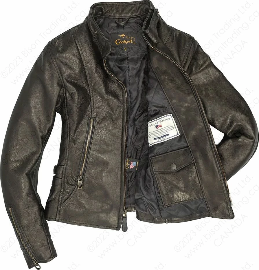 Cockpit USA Women's Cafe Racer Motocross Jacket W71X001 4 Cockpit USA Women's Cafe Racer Motocross Jacket W71X001 - Image 2