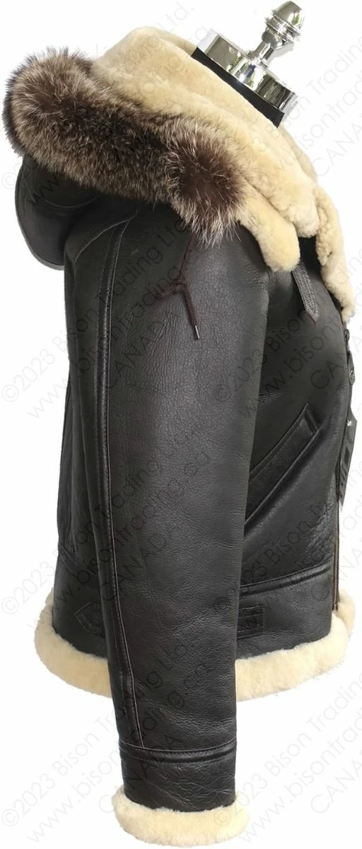 Cockpit USA Women's Hooded Sheepskin Jacket W72N500 7 Cockpit USA Women's Hooded Sheepskin Jacket W72N500 - Image 5