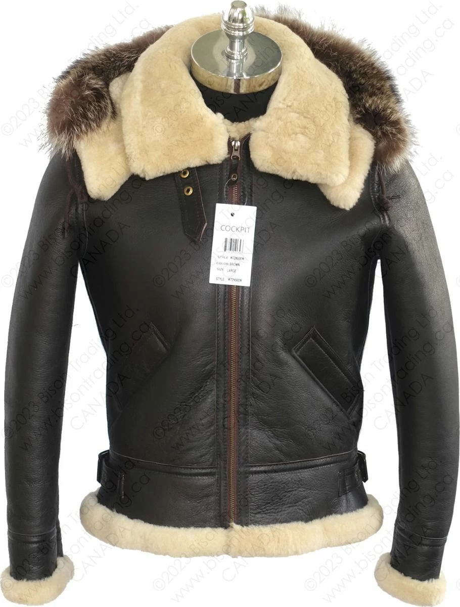 Cockpit USA Women's Hooded Sheepskin Jacket W72N500 11 Cockpit USA Women's Hooded Sheepskin Jacket W72N500 - Image 9