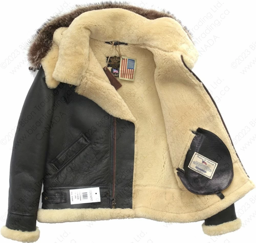 Cockpit USA Women's Hooded Sheepskin Jacket W72N500 20 Cockpit USA Women's Hooded Sheepskin Jacket W72N500 - Image 18