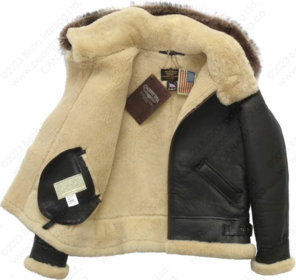 Cockpit USA Women's Hooded Sheepskin Jacket W72N500 22 Cockpit USA Women's Hooded Sheepskin Jacket W72N500 - Image 20