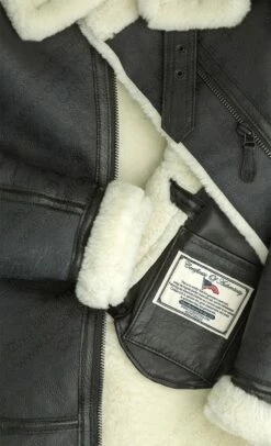 Cockpit USA Women's Black & White Sheepskin Coat W72N700 11 Cockpit USA Women's Black & White Sheepskin Coat W72N700 -Bison Trading Shop cockpit w72n700 5